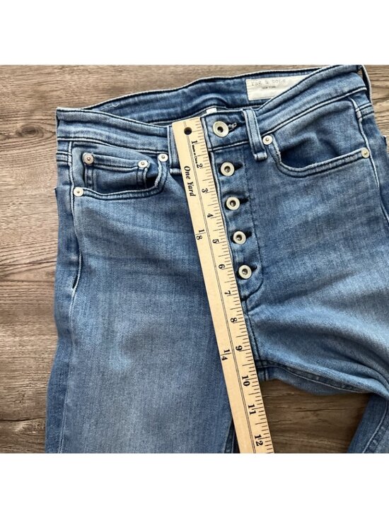 rag bone Nina High Rise Ankle Flare Jean Womens 25 Brighton Wash Button Front - Picture 11 of 16